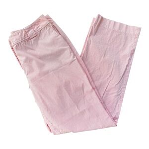 Talbots Women’s Pink Seersucker Stripe Cotton Pants Sz 12 Casual Preppy Classic